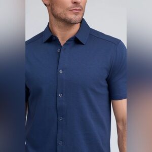Raffi Men's The Collin Blue Cotton Polo Shirt- Size L